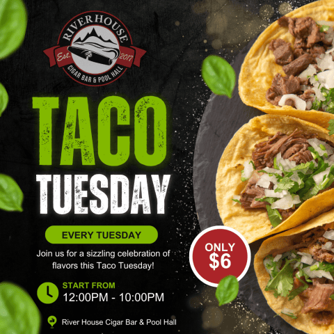Taco Tuesday social media post designed for Riverhouse